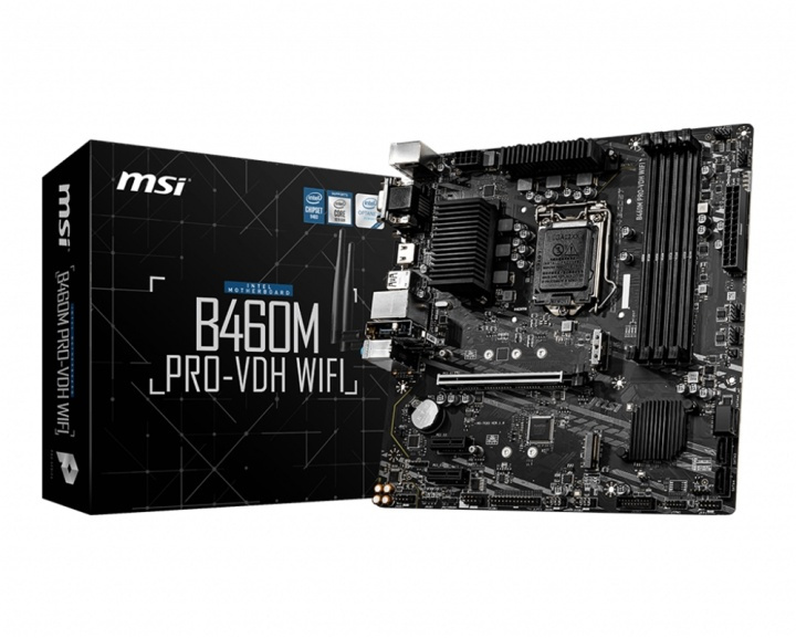 MSI B460M PRO-VDH WIFI moderkort Intel B460 LGA 1200 micro ATX i gruppen DATORER & KRINGUTRUSTNING / Datorkomponenter / Moderkort hos TP E-commerce Nordic AB (A15178)