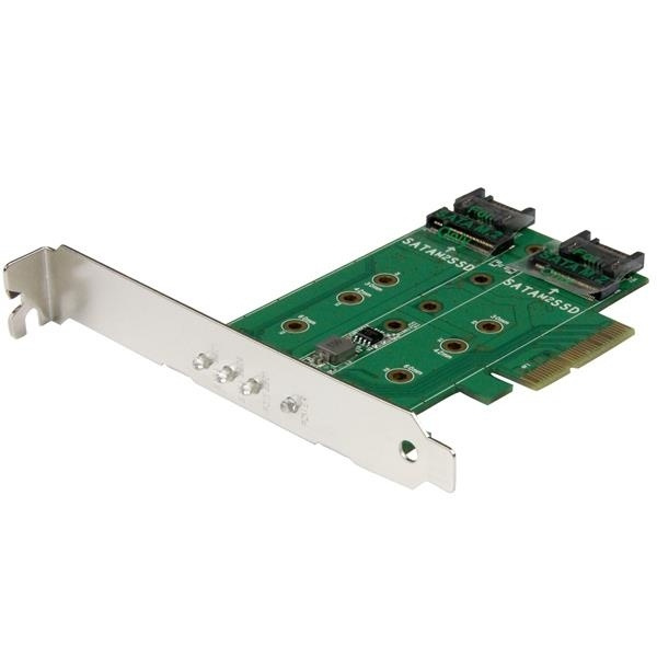 StarTech.com M.2 SSD-kortadapter (NGFF) med 3 portar - 1x PCIe (NVMe) M.2, 2x SA i gruppen DATORER & KRINGUTRUSTNING / Datorkomponenter / Hårddiskar / SSD hos TP E-commerce Nordic AB (A15261)