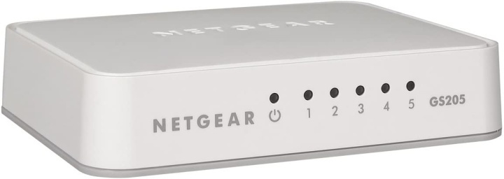 Netgear GS205 Ohanterad Gigabit Ethernet (10/100/1000) Vit i gruppen DATORER & KRINGUTRUSTNING / Nätverk / Switchar / 10/100/1000Mbps hos TP E-commerce Nordic AB (A15272)