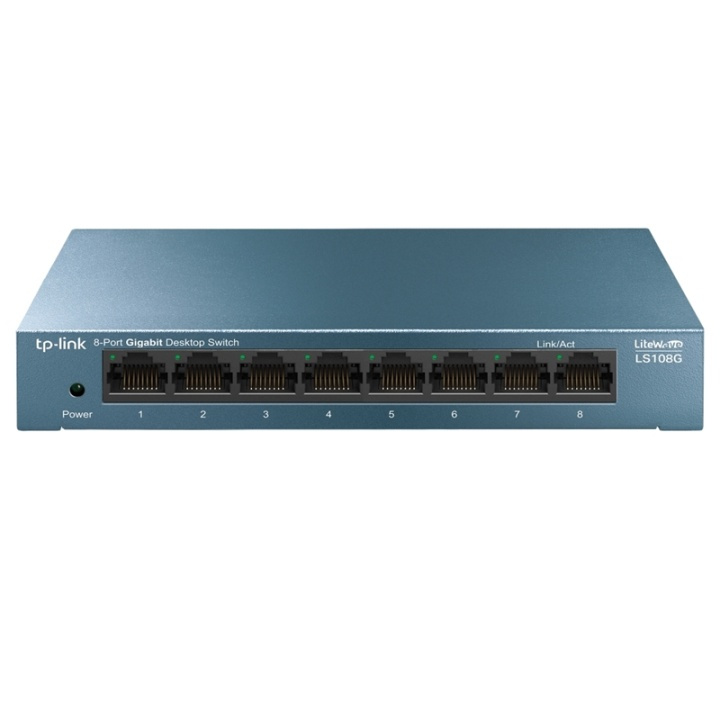 TP-LINK LS108G Ohanterad Gigabit Ethernet (10/100/1000) Blå i gruppen DATORER & KRINGUTRUSTNING / Nätverk / Switchar / 10/100/1000Mbps hos TP E-commerce Nordic AB (A15285)