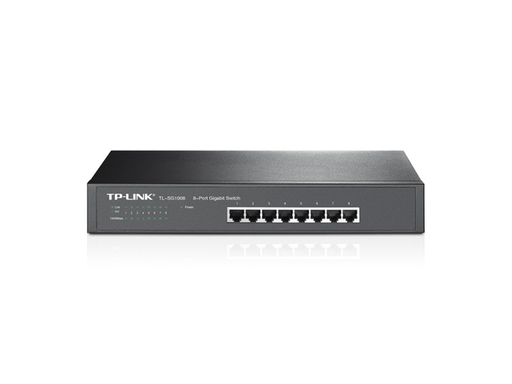 TP-LINK TL-SG1008 Ohanterad Gigabit Ethernet (10/100/1000) Svart i gruppen DATORER & KRINGUTRUSTNING / Nätverk / Switchar / 10/100/1000Mbps hos TP E-commerce Nordic AB (A15288)