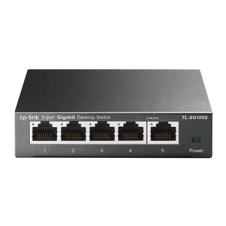TP-LINK TL-SG105S Ohanterad L2 Gigabit Ethernet (10/100/1000) Svart i gruppen DATORER & KRINGUTRUSTNING / Nätverk / Switchar hos TP E-commerce Nordic AB (A15290)