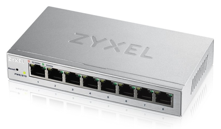 Zyxel GS1200-8 hanterad Gigabit Ethernet (10/100/1000) Silver i gruppen DATORER & KRINGUTRUSTNING / Nätverk / Switchar hos TP E-commerce Nordic AB (A15295)