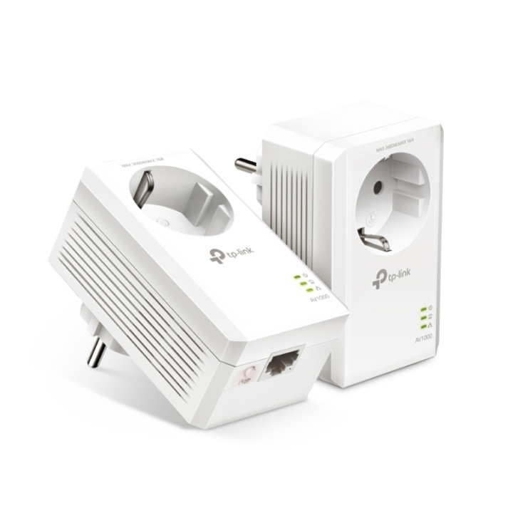 TP-LINK TL-PA7017P KIT PowerLine-nätverksadapter 1000 Mbit/s Nätverksansluten (E i gruppen DATORER & KRINGUTRUSTNING / Nätverk / Homeplug/Powerline hos TP E-commerce Nordic AB (A15342)
