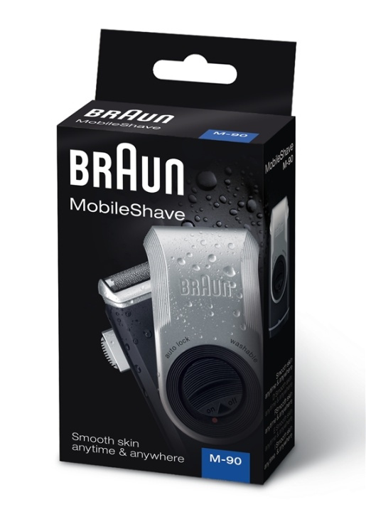 Braun MobileShave PocketGo M90 Blå, Silver i gruppen SKÖNHET & HÄLSA / Hår & Styling / Rakning & Trimning / Rakapparater hos TP E-commerce Nordic AB (A15365)