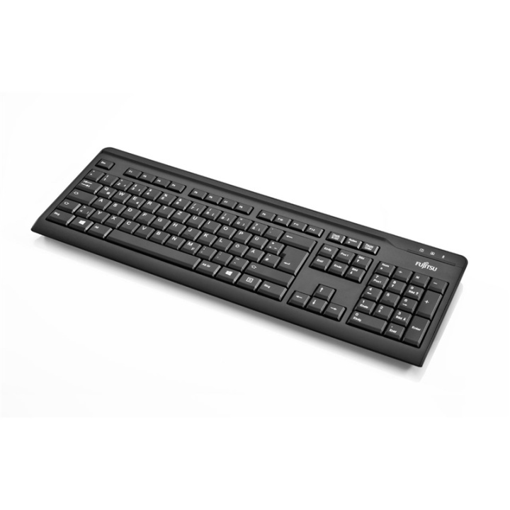 Fujitsu KB410 tangentbord USB QWERTY Nordic Svart i gruppen DATORER & KRINGUTRUSTNING / Möss & Tangentbord / Tangentbord / Trådlösa hos TP E-commerce Nordic AB (A15615)