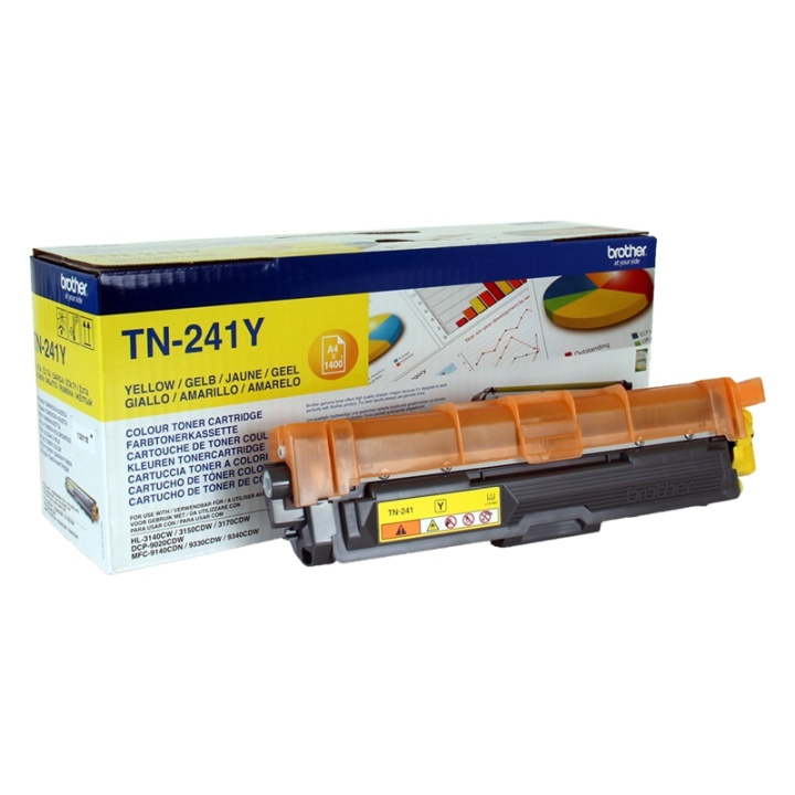 Brother TN-241Y Tonerkassett 1 styck Original Gul i gruppen DATORER & KRINGUTRUSTNING / Skrivare & Tillbehör / Bläck & Toner / Toner / Brother hos TP E-commerce Nordic AB (A15698)