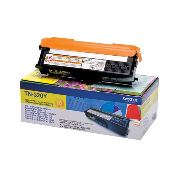 Brother TN-320Y Tonerkassett 1 styck Original Gul i gruppen DATORER & KRINGUTRUSTNING / Skrivare & Tillbehör / Bläck & Toner / Toner / Brother hos TP E-commerce Nordic AB (A15715)