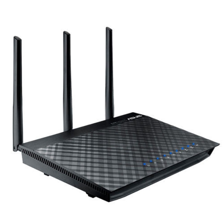 ASUS RT-AC66U trådlös router Gigabit Ethernet Dual-band (2,4 GHz / 5 GHz) Svart i gruppen DATORER & KRINGUTRUSTNING / Nätverk / Routrar hos TP E-commerce Nordic AB (A15901)