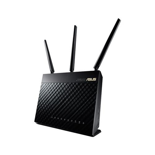 ASUS RT-AC68U trådlös router Gigabit Ethernet Dual-band (2,4 GHz / 5 GHz) Svart i gruppen DATORER & KRINGUTRUSTNING / Nätverk / Routrar hos TP E-commerce Nordic AB (A15903)
