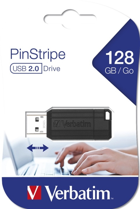 Verbatim PinStripe 128GB USB-sticka USB Type-A 2.0 Svart i gruppen HEMELEKTRONIK / Lagringsmedia / USB-minnen / USB 2.0 hos TP E-commerce Nordic AB (A15964)