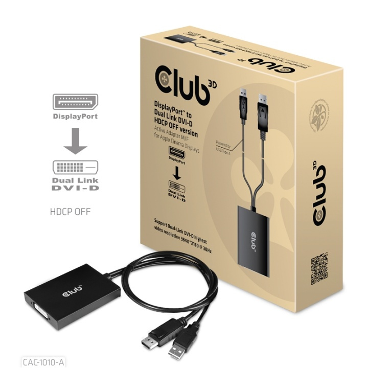 CLUB3D CAC-1010-A videokabeladapter 0,6 m DisplayPort DVI-D + USB i gruppen DATORER & KRINGUTRUSTNING / Datorkablar / DisplayPort / Adaptrar hos TP E-commerce Nordic AB (A15977)