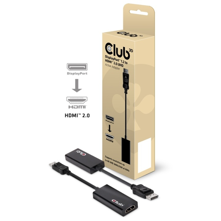 CLUB3D DisplayportT 1.2 to HDMIT 2.0 UHD Active Adapter i gruppen DATORER & KRINGUTRUSTNING / Datorkablar / DisplayPort / Adaptrar hos TP E-commerce Nordic AB (A15980)