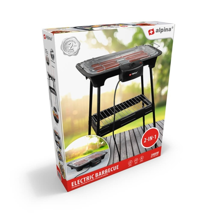 Alpina Elgrill 2-In-1 2000W i gruppen HEM, HUSHÅLL & TRÄDGÅRD / Trädgårdsprodukter / Grillar & Grilltillbehör hos TP E-commerce Nordic AB (A16382)