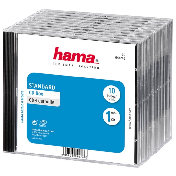 HAMA CD-Box Standard 10-pack i gruppen HEMELEKTRONIK / Lagringsmedia / CD/DVD/BD-skivor / CD/DVD förvaring hos TP E-commerce Nordic AB (A16428)