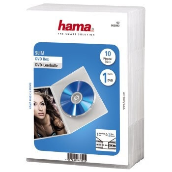HAMA DVD-Box Slim Transparent 10-pack i gruppen HEMELEKTRONIK / Lagringsmedia / CD/DVD/BD-skivor / CD/DVD förvaring hos TP E-commerce Nordic AB (A16431)
