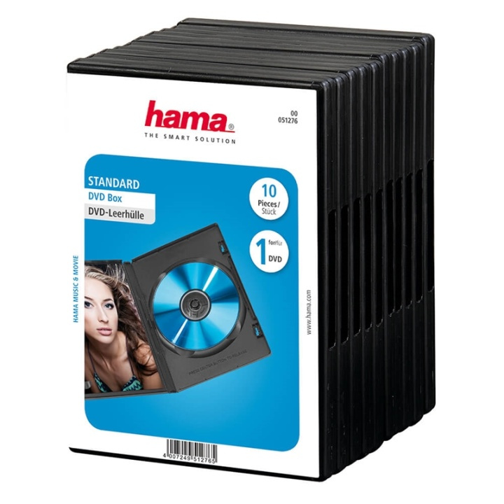 HAMA DVD-Box Svart 10-pack i gruppen HEMELEKTRONIK / Lagringsmedia / CD/DVD/BD-skivor / CD/DVD förvaring hos TP E-commerce Nordic AB (A16432)
