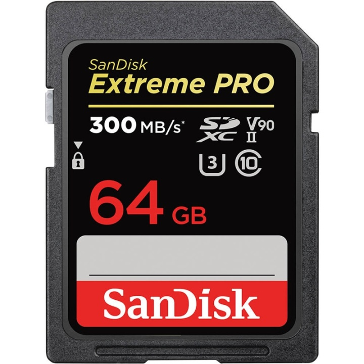 SANDISK SDHC Extreme Pro 64GB 300MB/s UHS-II V90 i gruppen HEMELEKTRONIK / Lagringsmedia / Minneskort / SD/SDHC/SDXC hos TP E-commerce Nordic AB (A16441)