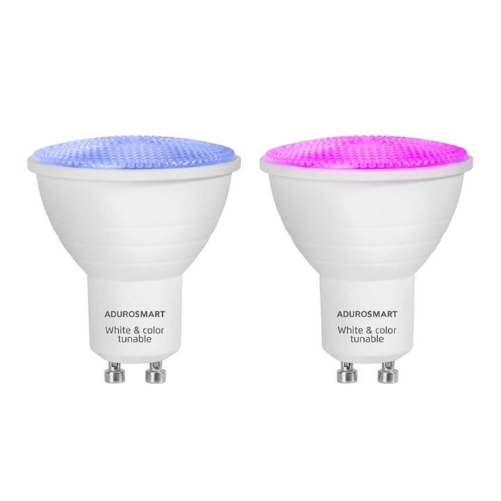 ADUROSMART Lampa GU10 RGBW Dimbar Zigbee 2-pack i gruppen HEM, HUSHÅLL & TRÄDGÅRD / Smarta hem / Smart belysning hos TP E-commerce Nordic AB (A16510)