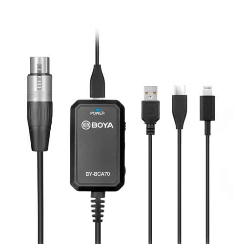 BOYA Mikrofonadapter BY-BCA70 XLR - Smartphone USB-A/C & Lightning i gruppen HEMELEKTRONIK / Ljud & Bild / Högtalare & Tillbehör / Tillbehör hos TP E-commerce Nordic AB (A16535)