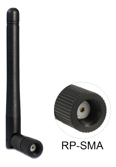 Delock WLAN 802.11 ac/a/b/g/n Antenna RP-SMA plug 2 dBi omnidirectiona i gruppen DATORER & KRINGUTRUSTNING / Nätverk / Routrar / Tillbehör hos TP E-commerce Nordic AB (A16558)