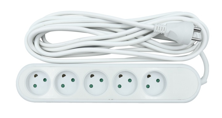 Nordic Quality Power 5-way socket grounded (D), 5m i gruppen HEM, HUSHÅLL & TRÄDGÅRD / El & Belysning / Grenuttag hos TP E-commerce Nordic AB (A16727)