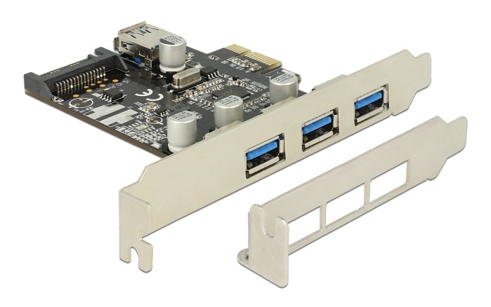 Delock PCI Express Karte > 3 x extern + 1 x intern USB 3.0 Typ-A Buchs i gruppen DATORER & KRINGUTRUSTNING / Datorkomponenter / USB-kort hos TP E-commerce Nordic AB (A16817)