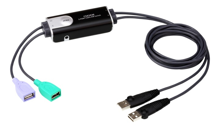 ATEN 2-Port USB Boundless Cable KM Switch i gruppen DATORER & KRINGUTRUSTNING / Datorkablar / Switchar & Splittrar hos TP E-commerce Nordic AB (A16835)