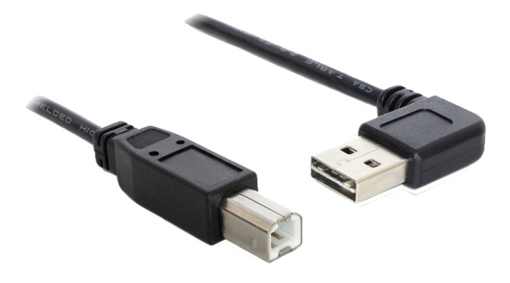 Delock Kabel EASY-USB 2.0 Typ-A hane vinklad Vä/Hö.,> USB 2.0 Typ-B i gruppen DATORER & KRINGUTRUSTNING / Datorkablar / USB-kablar / USB-A / Kablar hos Teknikproffset Nordic AB (A16850)