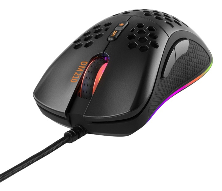 DELTACO GAMING DM210 lightweight gaming mouse, RGB, black i gruppen DATORER & KRINGUTRUSTNING / Gaming / Möss hos TP E-commerce Nordic AB (A16991)