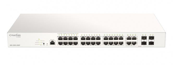28-Port Gigabit PoE+ Nuclias Smart Managed Switch including 4x 1G Com i gruppen DATORER & KRINGUTRUSTNING / Nätverk / Switchar hos TP E-commerce Nordic AB (A17065)