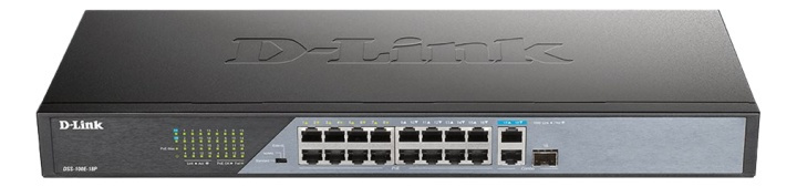 D-Link 18-Port 10/100 Unmanaged long range PoE Surveillance Switch i gruppen DATORER & KRINGUTRUSTNING / Nätverk / Switchar / 10/100Mbps hos TP E-commerce Nordic AB (A17073)