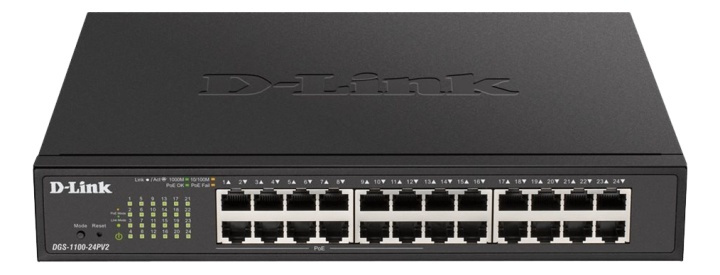 D-Link 24-Port PoE Gigabit Smart Managed Switch i gruppen DATORER & KRINGUTRUSTNING / Nätverk / Switchar / 10/100/1000Mbps hos TP E-commerce Nordic AB (A17076)