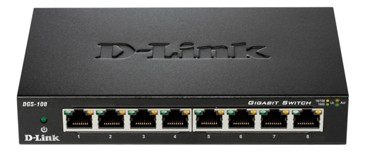 D-Link 8-Port Gigabit Ethernet Metal Housing Unmanaged Light Switch i gruppen DATORER & KRINGUTRUSTNING / Nätverk / Switchar / 10/100/1000Mbps hos TP E-commerce Nordic AB (A17081)