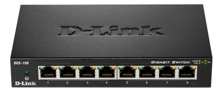D-Link 8-Port Gigabit Ethernet Metal Housing Unmanaged Light Switch i gruppen DATORER & KRINGUTRUSTNING / Nätverk / Switchar hos TP E-commerce Nordic AB (A17081)
