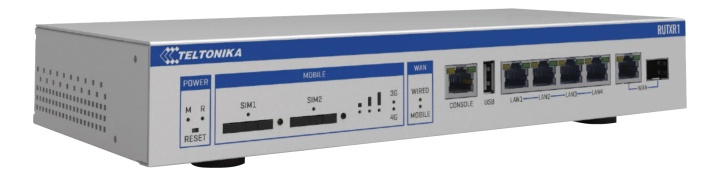 Teltonika RUTXR1 2x Sim 4x Eth 1x Combo SFP/Eth port rack mounted i gruppen DATORER & KRINGUTRUSTNING / Nätverk / Switchar hos TP E-commerce Nordic AB (A17091)