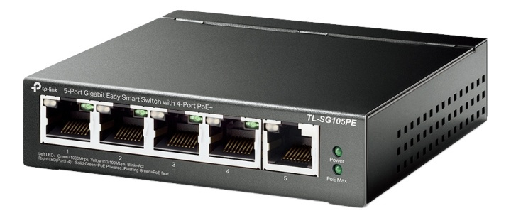 TP-Link 5-Port Gigabit Easy Smart Switch with 4-Port PoE+ i gruppen DATORER & KRINGUTRUSTNING / Nätverk / Switchar / 10/100/1000Mbps hos TP E-commerce Nordic AB (A17092)