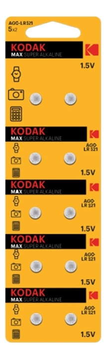 Kodak MAX AG0/LR521 alkaline battery (10 pack perforated) i gruppen HEMELEKTRONIK / Batterier & Laddare / Batterier / Knappcell hos TP E-commerce Nordic AB (A17142)