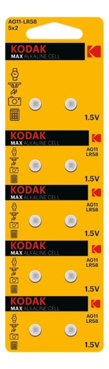 Kodak MAX AG11/LR58 alkaline battery (10 pack perforated) i gruppen HEMELEKTRONIK / Batterier & Laddare / Batterier / Knappcell hos TP E-commerce Nordic AB (A17145)