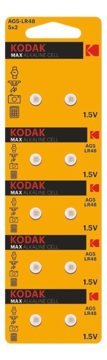 Kodak MAX AG5/LR48 alkaline battery (10 pack perforated) i gruppen HEMELEKTRONIK / Batterier & Laddare / Batterier / Knappcell hos TP E-commerce Nordic AB (A17150)