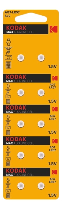 Kodak MAX AG7/LR57 alkaline battery (10 pack perforated) i gruppen HEMELEKTRONIK / Batterier & Laddare / Batterier / Knappcell hos TP E-commerce Nordic AB (A17152)