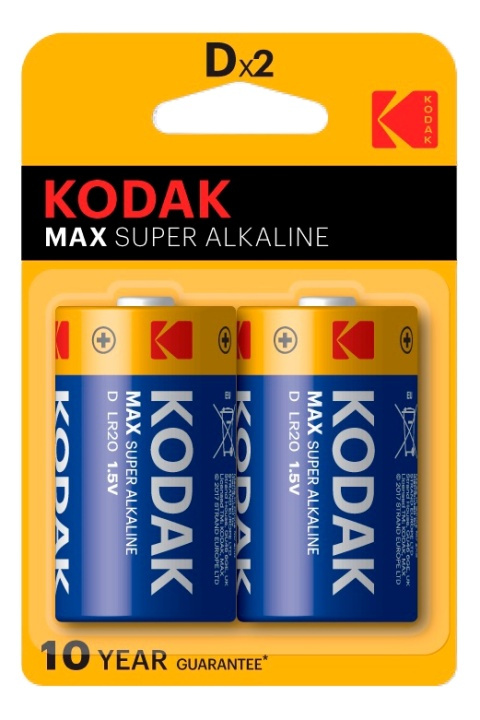 Kodak MAX alkaline D battery (2 pack) i gruppen HEMELEKTRONIK / Batterier & Laddare / Batterier / Övriga hos TP E-commerce Nordic AB (A17158)