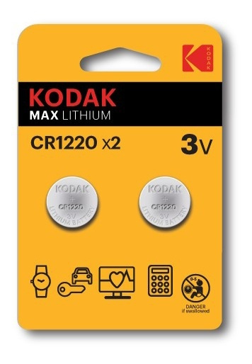 Kodak Max lithium CR1220 battery (2 pack) i gruppen HEMELEKTRONIK / Batterier & Laddare / Batterier / Knappcell hos TP E-commerce Nordic AB (A17162)