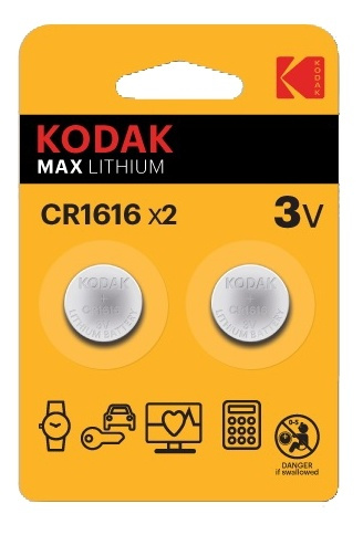 Kodak Max lithium CR1616 battery (2 pack) i gruppen HEMELEKTRONIK / Batterier & Laddare / Batterier / Knappcell hos TP E-commerce Nordic AB (A17163)