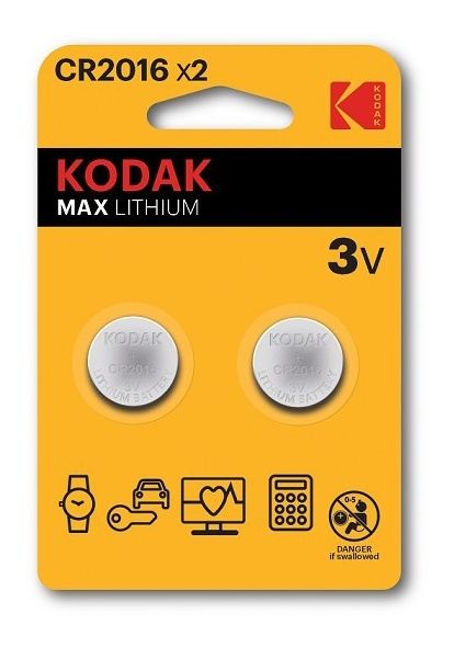 Kodak Max lithium CR2016 battery (2 pack) i gruppen HEMELEKTRONIK / Batterier & Laddare / Batterier / Knappcell hos TP E-commerce Nordic AB (A17166)