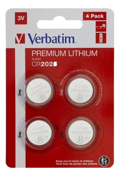 Verbatim LITHIUM BATTERY CR2025 3V 4 PACK i gruppen HEMELEKTRONIK / Batterier & Laddare / Batterier / Knappcell hos TP E-commerce Nordic AB (A17177)
