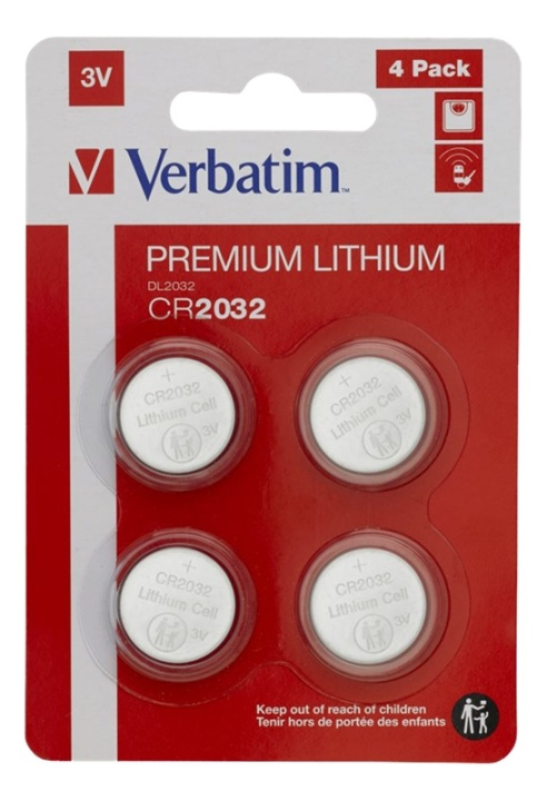 Verbatim LITHIUM BATTERY CR2032 3V 4 PACK i gruppen HEMELEKTRONIK / Batterier & Laddare / Batterier / Knappcell hos TP E-commerce Nordic AB (A17178)