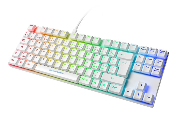 WHITE LINE WK90B TKL Mechanical keyboard, Brown switches, RGB, white i gruppen DATORER & KRINGUTRUSTNING / Gaming / Tangentbord hos TP E-commerce Nordic AB (A17307)