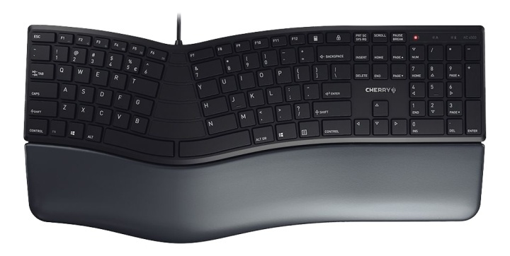 Cherry KC 4500 Ergo keyboard, ergonomic designed keyboard, black i gruppen DATORER & KRINGUTRUSTNING / Möss & Tangentbord / Tangentbord / Trådbundna hos TP E-commerce Nordic AB (A17311)