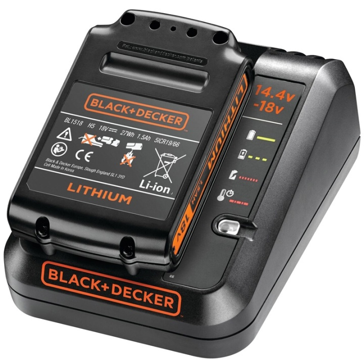 Black & Decker 1A Laddare + 1.5Ah Batteri i gruppen HEM, HUSHÅLL & TRÄDGÅRD / Verktyg / Övriga Elverktyg hos TP E-commerce Nordic AB (A17538)